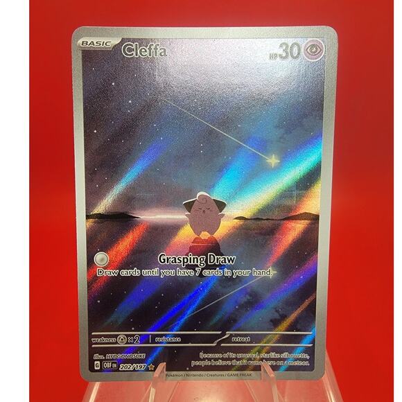 Pokémon TCG Cleffa Holo Card 202/197 Obsidian Flames Special Illustration Rare - Picture 3 of 4